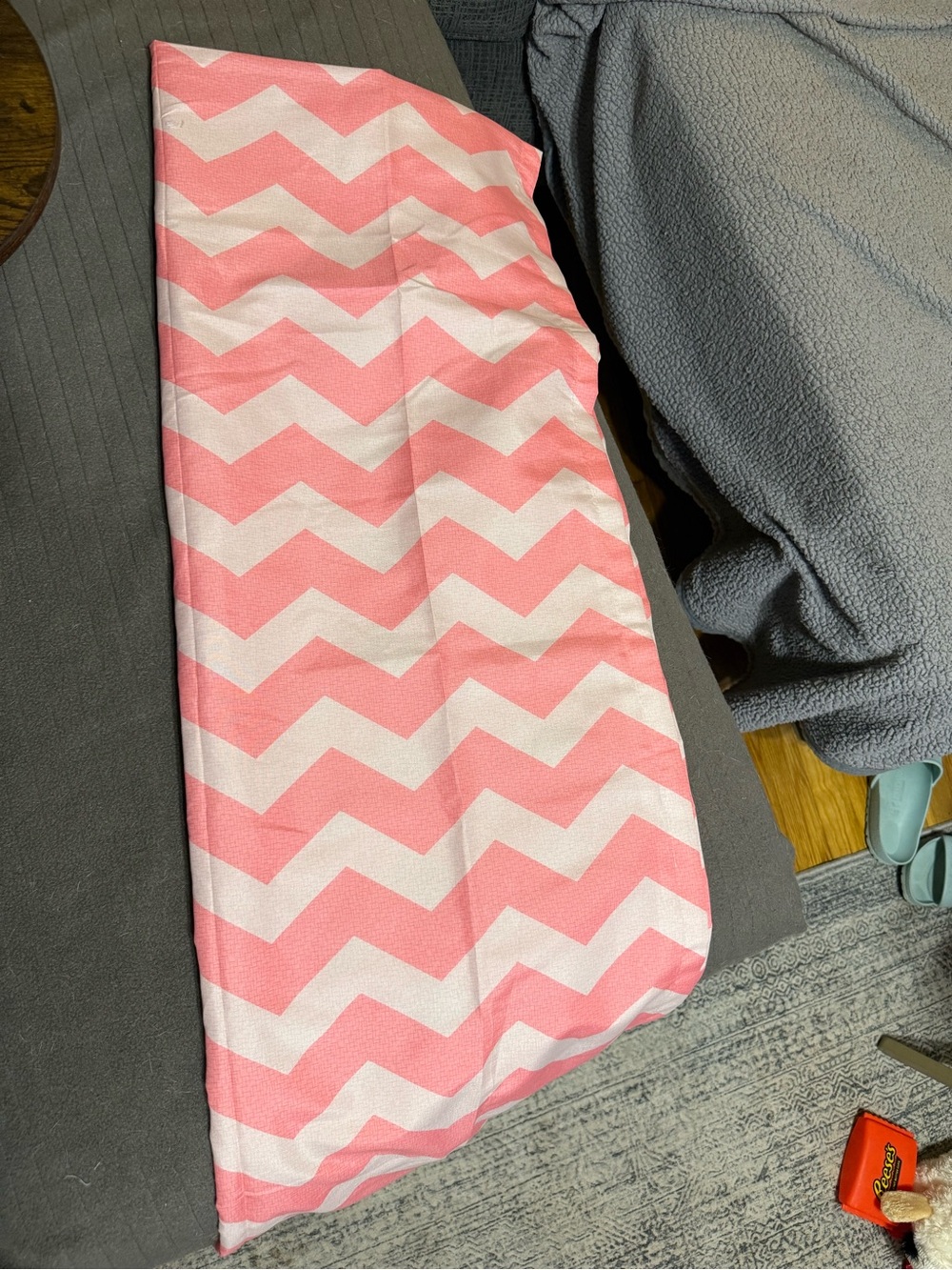 Chevron Pink and White Curtains 56” x 95”